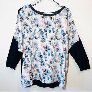 Floral Flow Sheer Chiffon Dress Top Work Shirt D93